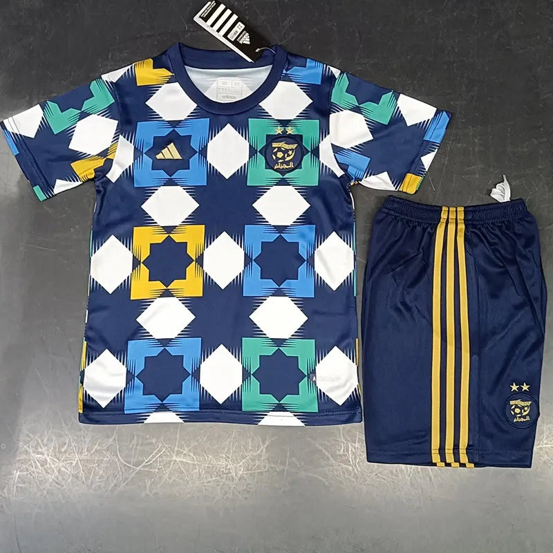 Maillot de football Algérie bleu blanc jaune 2023