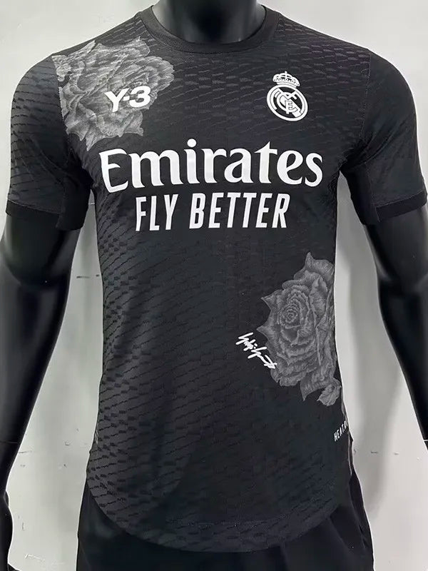 Maillot de football RMA Y-3 noir version joueur